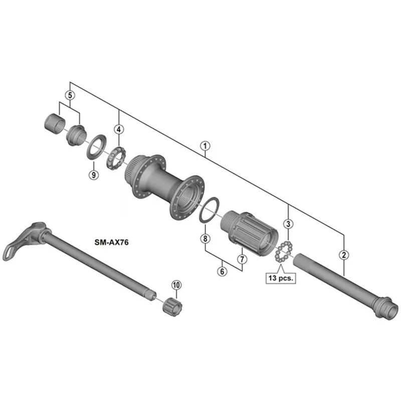 SPRE FHM788 Hub Axle Unit Black one size