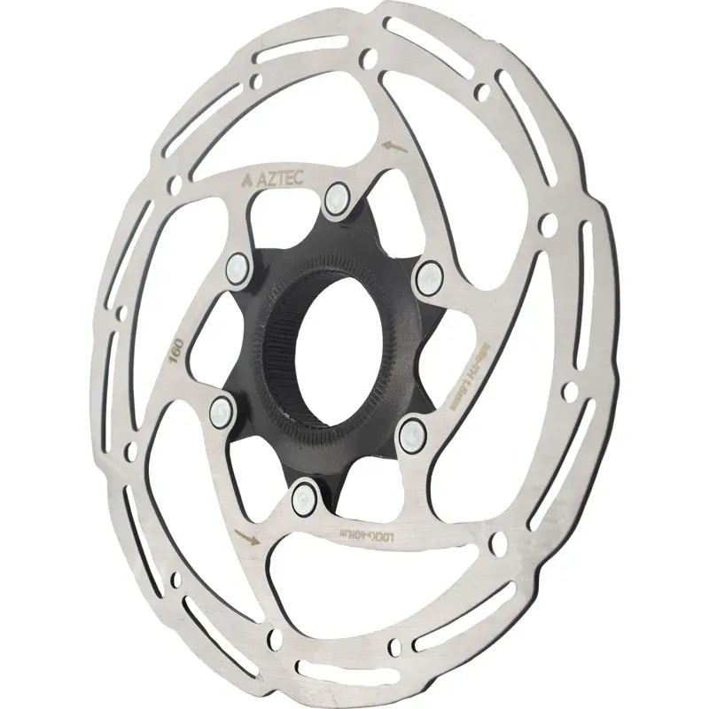 ROTOR Aztec Core Centre-Lock 203mm Disc Rotor in Silver-1