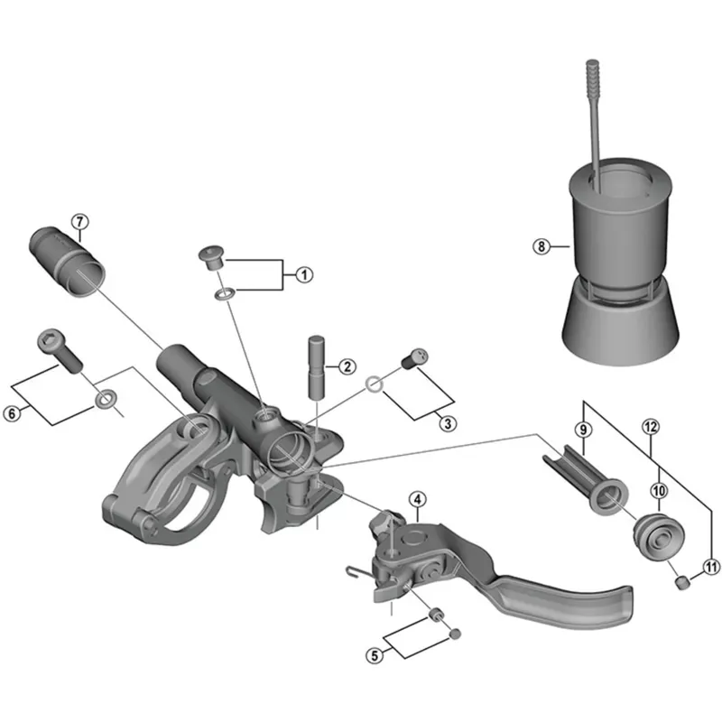 Shimano - BLM8100 LH Lever Member Unit Silver one size-1